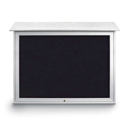 United Visual Products Indoor Enclosed Combo Board, 42"x32", Wht Frame/Blk Porc & Dark Spruce UVCB4232W-BLKPORC-DRKSPR
